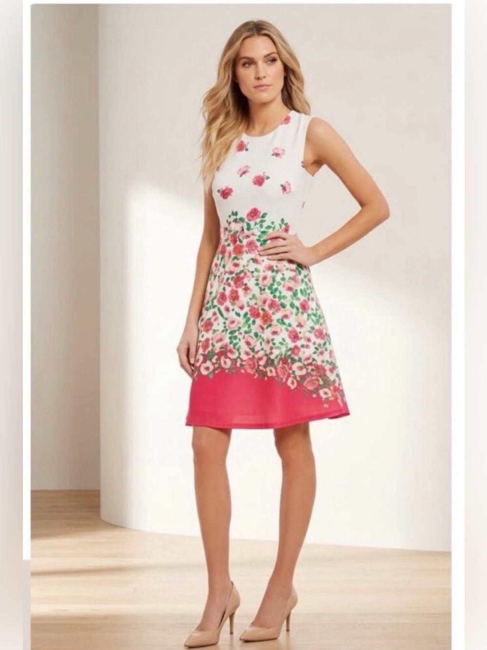 NWT Karl Lagerfeld Paris Fit And Flare Floral Dress